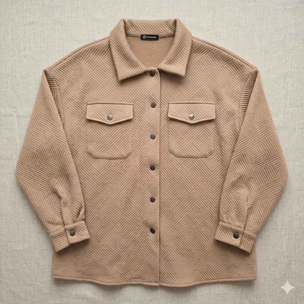 Pretty Garden Quilted Utility Jacket in Camel Women's Large #28